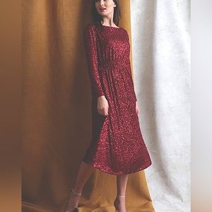 New Maggy London cherry red sequin dress size 8